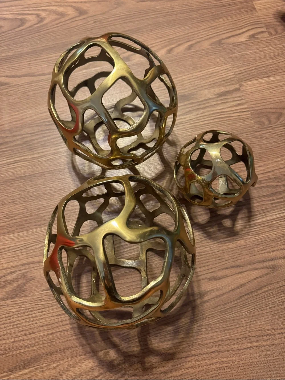 Decorative Openwork Metal Orb Set - Accent